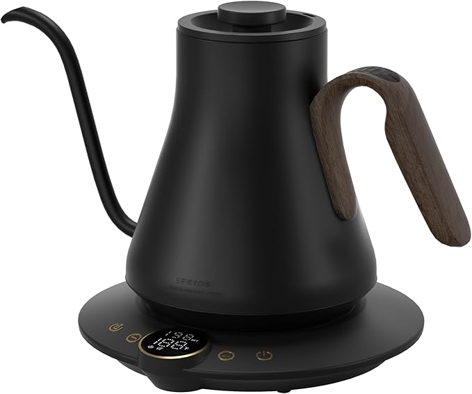 Cocinare FLOW B9 Gooseneck Electric Kettle, Precise Temperature Control for Pour-Over Coffee & Tea Brewing, Stainless Steel Interior, Rapid Heating for Boiling Water 0.9L (Goya Walnut)