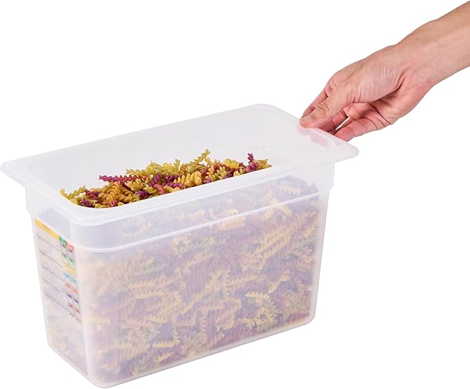 Restaurantware Food Pans Pack of 10 Plastic Rectangle Food Containers 1/3 Size with Traceability Label, Storage Containers Dishwashable Hot Cold Friendly for Restaurants Buffet Commercial Use