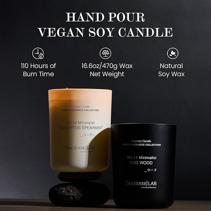 M&SENSE Natural Soy Candle| Sparkling Fruit Drops | 5.3 oz | Minimalist Christmas Scented Candle for Relaxation, Gifting, Home Décor | for Bedroom, Office, Party Small