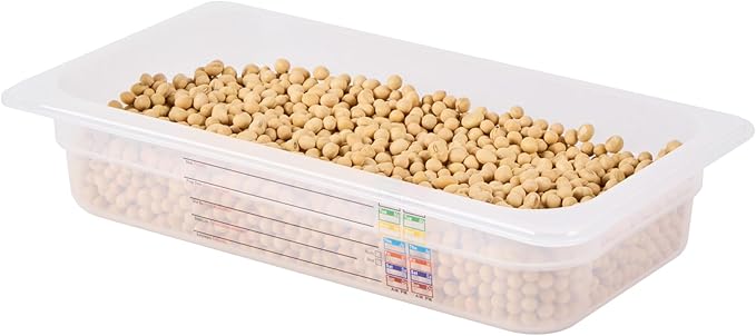 Restaurantware Food Pans Pack of 10 Plastic Rectangle Food Containers 1/3 Size with Traceability Label, Storage Containers Dishwashable Hot Cold Friendly for Restaurants Buffet Commercial Use