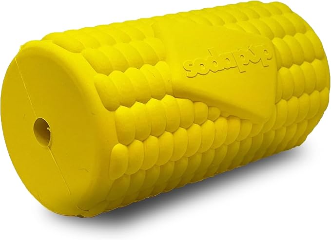 SodaPup Corn on the Cup – Durable Dog Treat Dispenser & Chew Toy Made in USA from Non-Toxic, Pet Safe, Food Safe Natural Rubber material for Mental Stimulation, Problem Chewing, Calming Nerves, & More