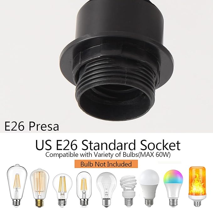 Industrial Vintage Table Lamp with Plug-in Cord Switch, Black Farmhouse Table Lamp with Metal Cage Shade, E26 Base Edison Bedroom Nightstand Light for Bedside, Office, Living Room