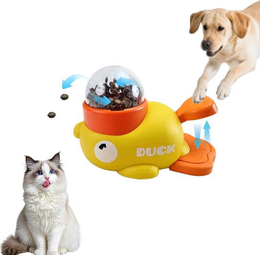 Duck Treat Dispenser for Dogs to Train Problem-Solving Skills,Dog Slow Feeder Puzzle Toy Prevents Bloating,Interactive Treat Dispensing Toy for Medium and Small Cats,Dogs,Other Pets