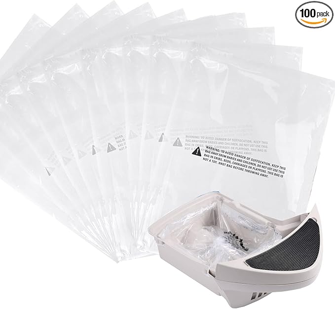 100 Count Waste Drawer Liners Bags Compatible with Litter R-obot 4 Waste Bags Cat Robot Litter Bags for most Litter Box Robot Models, 9-11 Gallons Litter Box Liners