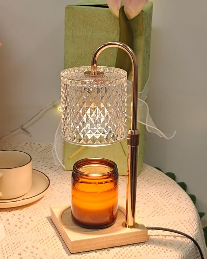 Candle Warmer Lamp with Timer Dimmer Adjustable Height, Candle Warmer with 2 Bulbs for Jar Candles, Home Decor, Birthday Gifts for Women