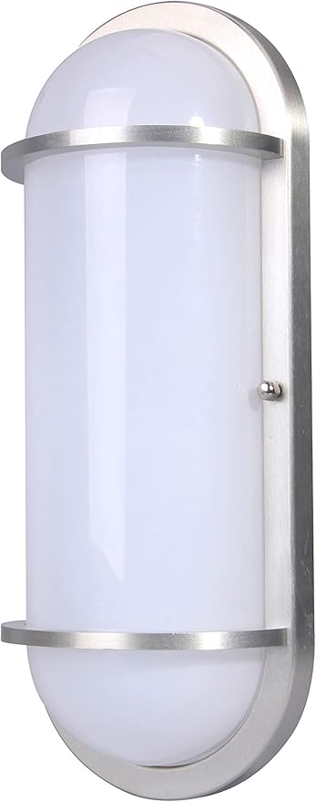 LIT-PaTH Outdoor Wall Lantern, LED Bulkhead for Wall Sconce Light, 12W, 1000 Lumen, 3000K Warm White, Aluminum Housing, PC Cover