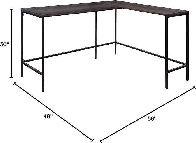OSP Home Furnishings Contempo L-Shaped Desk, Ozark Ash