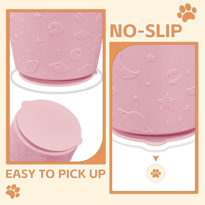 Dog Lick Bowl with Brush and Scraper, Anxiety Relief Silicone Slow Feeder Treat Dispenser, Anti-chocking Pet Dish, Non-Slip Interactive Entertainment Dog Puzzle Toy for Medium & Large-Pink