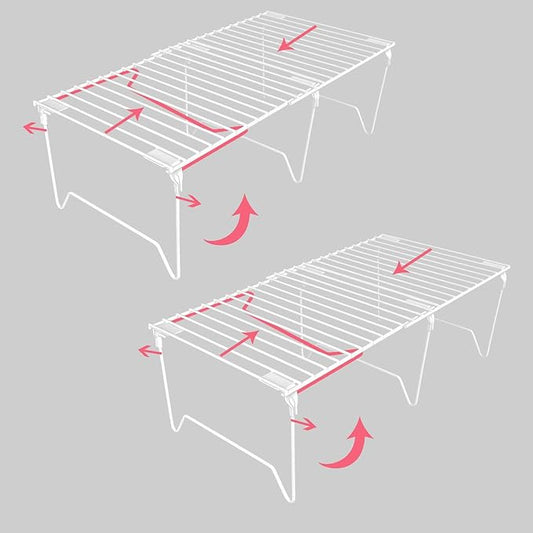 1/2-Piece Set freezer organizer,Stackable Cabinet Organizer Shelves,Foldable Pantry Shelf,Plate, Dish,Rustproof Metal Storage Organizer