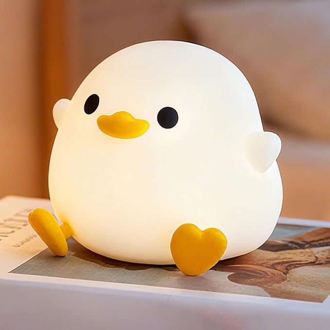 Duck Lamp, Cute DoDo Duck Night Light , Dimmable Ducky Night Lamp, Silicone LED Squishy Nursery Nightlight for Kids , Rechargeable Bedside Touch Animal Lamp, Dorm Decor Xmas Gift Toy for Baby/Kids