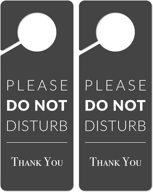 Do Not Disturb Door Hanger Sign, 2 Pack (Printed on Both Sides), 9.3″x3.5″PVC Plastic, Please Do Not Disturb Sign for Home, Office, Hotel, Bathroom, Bedroom, Pumping, Breastfeeding, Therapists, Clinic