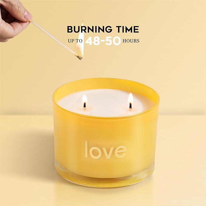 KONNI 2 Wick Vanilla Love Scented Candles for Home, Relaxing Soy Candles, 12.35oz Luxury Love Aromatherapy Candle for Women Men, 60 Hours Long Lasting Candle, Clean Burning Jar Candle, Romantic Gifts