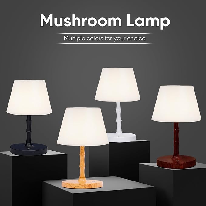 Outdoor Battery Powered Waterproof Desk lamp, Office and Bedroom Desk lamp, Bathroom LED lamp, Courtyard Camping Restaurant LED Night lamp, 4000mAh Rechargeable Battery Driven lamp (Brown)