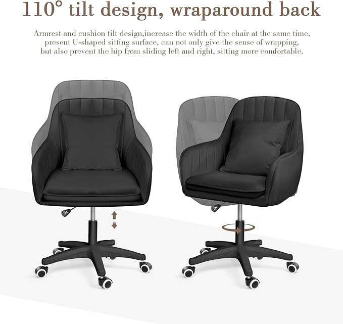Cute Office Chair - Adjustable Task Chair, Modern & Comfortable, 360 Swivel, Mid Back, Suitable for Home Office & Living Room