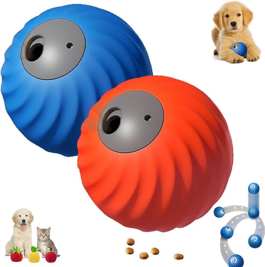Smart Interactive and Treat Dispenser Auto Rolling Ball, Dual Modes,USB-C Rechargeable, Durable Pet Safe Design,for Small Or Medium Dogs and Cat (Two Colors)