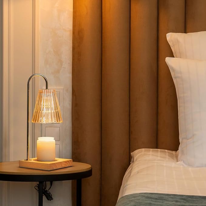 Marycele Candle Warmer Lamp with Timer, Vintage Amber Nightstand Candle Warming Lamp for Home Room Decor, Dimmable Wax Warmer for Jar Candles, Wedding Registry Gifts for Women Couples 2025