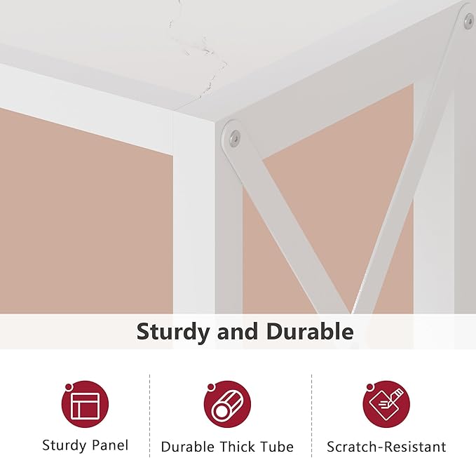 Tajsoon Console Table 41.8”, 2-Tier Entryway Table Narrow Sofa Table with Shelves, Entrance Table with Stable X-Frame, for Entryway, Hallway, Living Room, Foyer, Corridor, Office, White