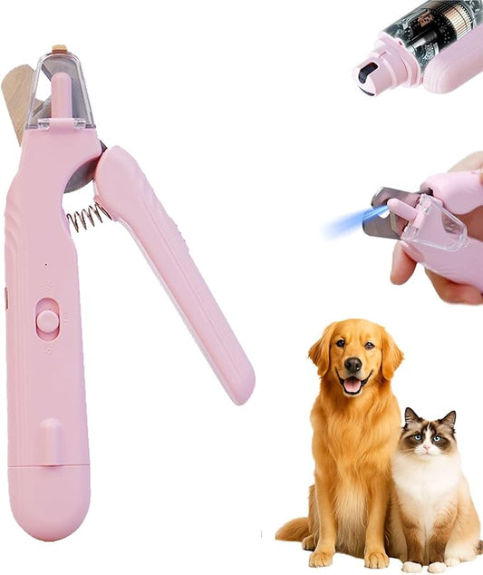 PupNourish Nail Trimmer, The SafeTrim by PupNourish, Pup Nourish Nail Clippers, 2 in 1 Nail Clipper and Grinder with Built-in LED Light,Splash Guard,Pet-Friendly Design,for Dog and Cat (Pink)