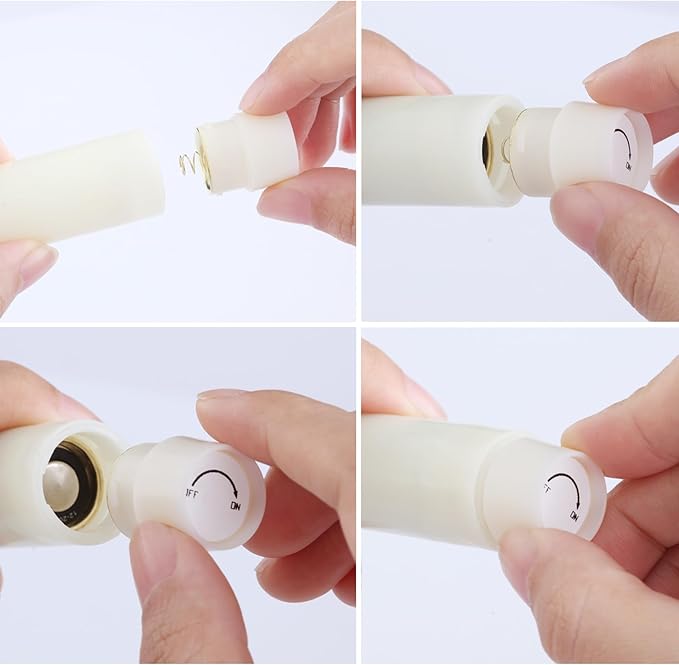 Flameless Taper Candles Flickering with Remote and Timer, 3D Moving Flame Taper Candle Battery Operated to 400 Hours, 9 Inch Window Candles, (Glitter Silver)