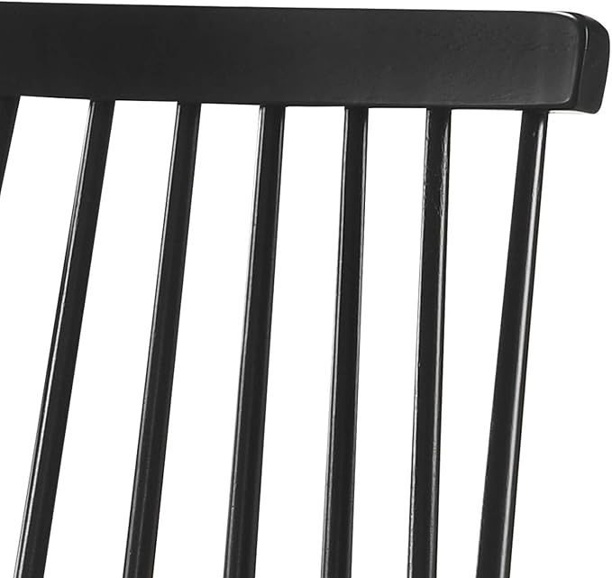 DUHOME Black Windsor Wooden Dining Chairs Set of 8, Wood Dining Room Chair Black Spindle Side Kitchen Room Country Farmhouse Chairs