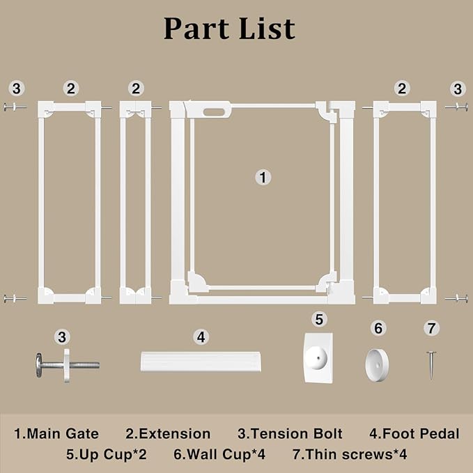 WAOWAO Clear Acrylic Baby Gate for Stairs Modern Design Acrylic Auto Close Pet Gate, 48.42-57.08" Wide Safety Baby Gate for Doorways,White Clear Dog Gates Indoor, Hallways,Kitchen