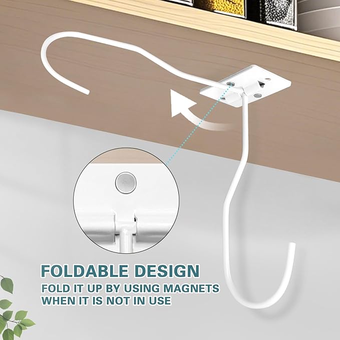 Banana Hanger Hook – Space Saving Banana Holder Hanger to Keep Bananas Fresh, Self Adhesive and Screw Banana Hook 1Pack White