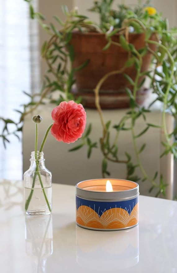 GoodLight Paraffin-Free Scented Candle, Clean Burning Non-Toxic Tin Candles, Lavender Essential Oil Scented Travel Candle 6oz