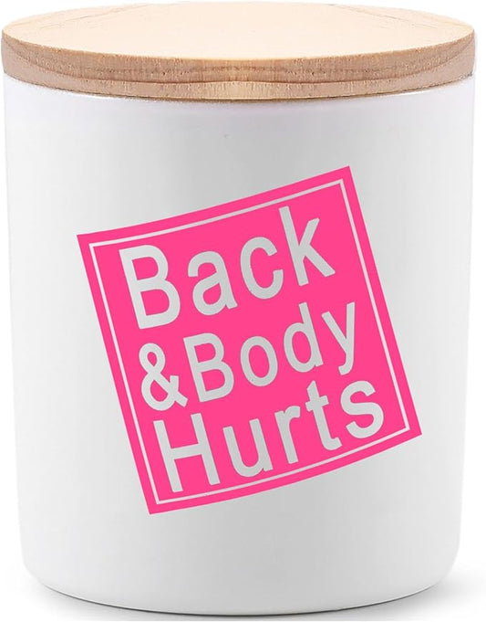 BFJLIFE Candles Gifts for Women Funny Unique Christmas Birthday Gifts for Sister Bestie Best Friend Her Wife Girlfriend Stocking Stuffers for Women Back and Body Hurts Lavender Scented Soy Candle