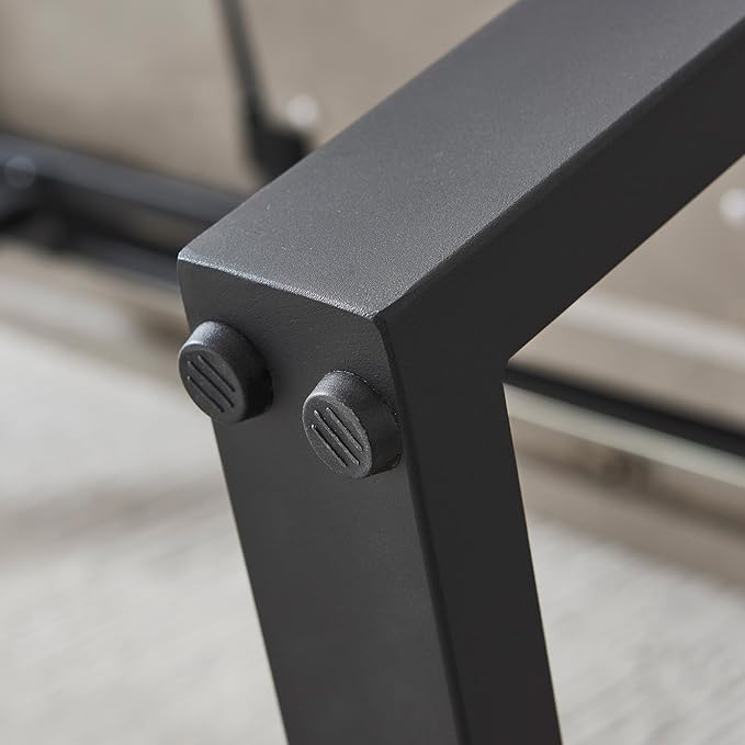 ZckyCine 51"-67" Expandable Grey Dining Table, Modern Farmhouse Kitchen Table with Wood Surface & Metal Frame, Rustic Extendable Table for Dining Room, Sturdy & Easy Assembly