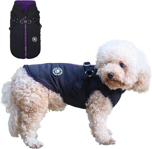 Norbi Dog Coat - Winter Jacket with Built-in Harness, Adjustable Warm Coats for Small to Large Dogs, Perfect for Cold Weather