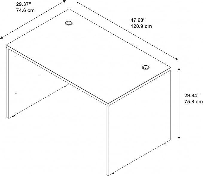 Bush Business Furniture Series C 48W x 30D Shell Desk in Mocha Cherry, Office Workstation for Professional Use, Compact Desktop Solution for Workspace