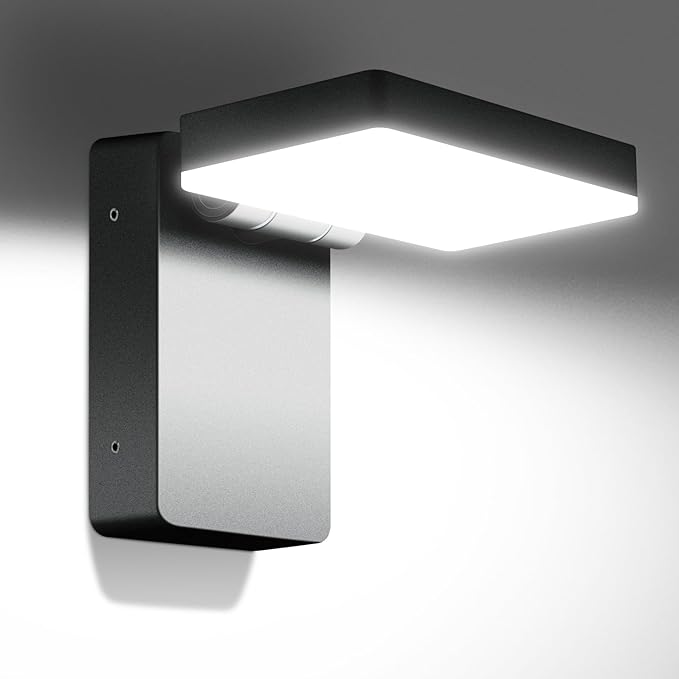 Juyace 60W Led Outdoor Wall Park Flood Light Modern Exterior Security Lighting Fixture for House with Rotate Freely 6000lm 5000k IP65 Waterprroof Floodlight for Above Garage