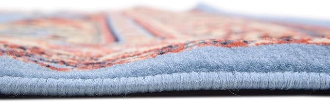 Unique Loom Reza Collection Traditional Persian Style Area Rug, 7 x 10 ft, Light Blue/Ivory