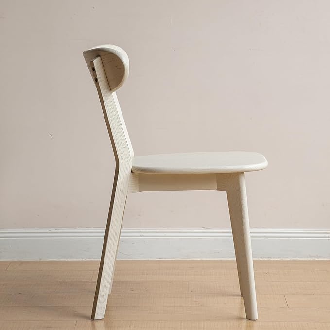 Set of 2 White Wood Dining Chairs,FAS Grade Oak Dining Chairs, Sturdy Outer Sword-Leg Design in White Finish for Dining Room,Restaurant, Cafe, and Modern Home Kitchen,Easy Assembly,400 lb Capacity