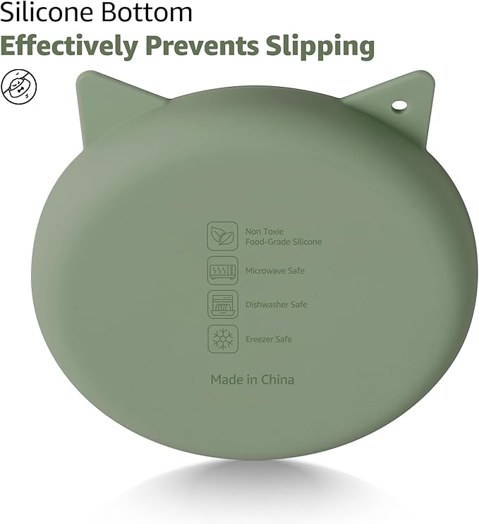 Coomazy Silicone Slow Feeder Dog Cat Bowls, Interactive Puzzle Toy for Pets Dry/Wet Food Training, Keeps Dogs Cats Busy, Prevents Puppy Kitty Overeating (Pink/Green 2pcs, 0.8 Cup)