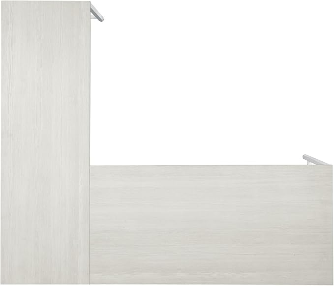 OSP Home Furnishings Contempo L-Shaped Desk, White