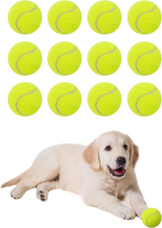 Elevon Tennis Balls for Small and Medium Size Dogs, 2" Mini Tennis Balls for Indoor Outdoor, Compatible with Dog Ball Launcher (12PCS)