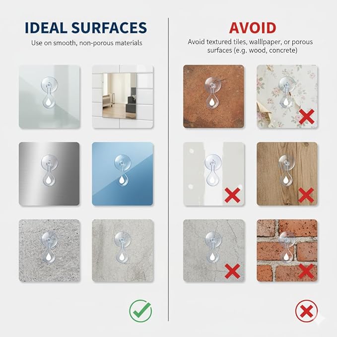 2-Pack Razor Holder for Shower with Suction Cup - Vacuum Wreath Hanger for Door, Wall, or Window, No Drill Adhesive Hook for Bathroom, Kitchen, Hotel - Black