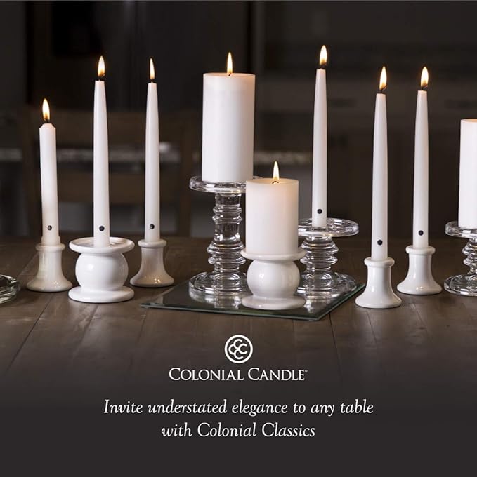 Colonial Candle 12 Inch Unscented Christmas Advent Candle Set (Set of 4), Virtually Dripless Taper Candles, Premium Wax with Cotton Wick, Up to 10 Hour Burn - Made in The USA