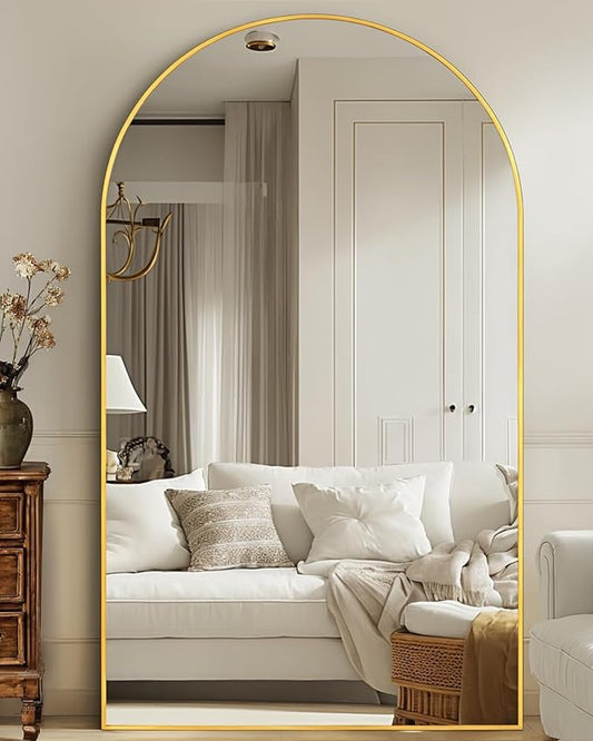 Floor Mirror, 44"×88" Full Length Mirror with Stand for Bedroom Living Room, Gold