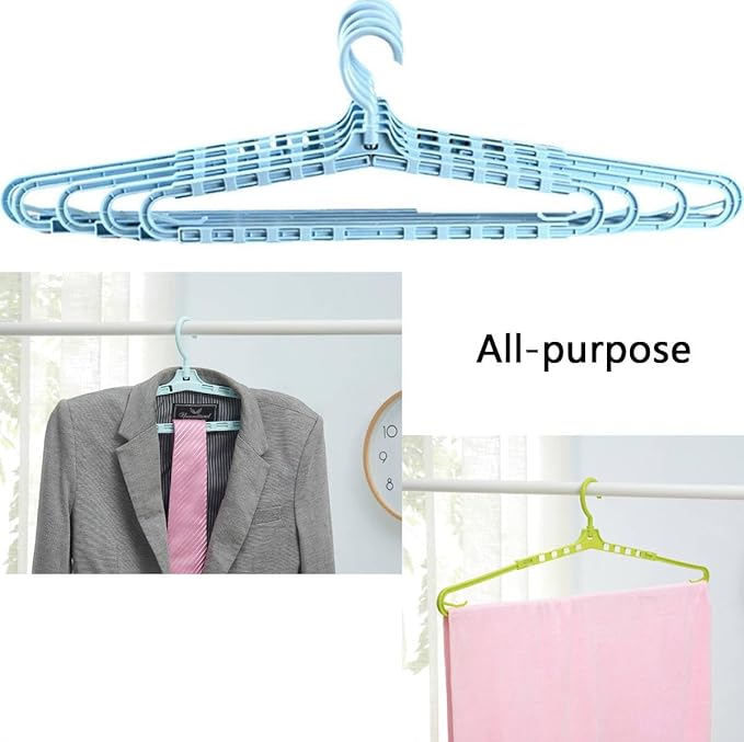 Extra Large Sturdy Hangers Big Drying Clothes Hangers Enlarge Adjustable Shoulder 16.4"-27.2" for Wide Polos Tops Cardigans Quilt Bath Towel and Tall Shirts 4Pack 4Colors