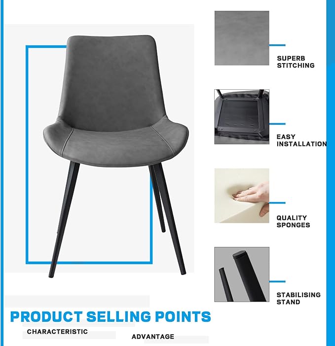 ZckyCine Modern Dining Table Set for 4-6 People Kitchen Dining Room Table Set Extendable Wood Dining Table and 4 Upholstered Chairs, Home Kitchen Furniture