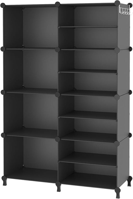 AWTATOS Closet Organizer, 8 Cube Closet Organizers and Storage, Closet Storage Shelves, Clothes Storage Organizers for Closet Bedroom Living Room Office Black