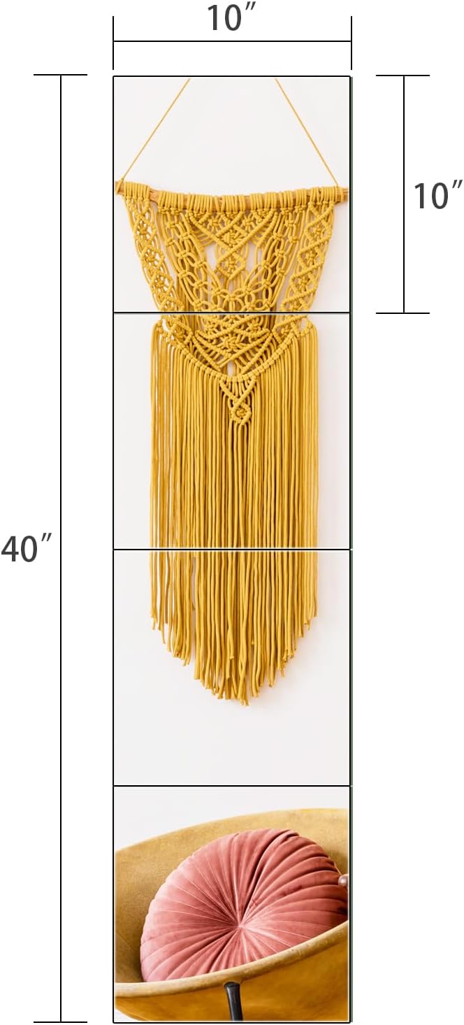 Ruomeng Full Length Wall Mirror Tiles - 10" x 10" x 4Pcs Frameless Full Body Mirror Tiles Wall Mounted Mirror for Home Gym Vanity Bedroom, Living Room