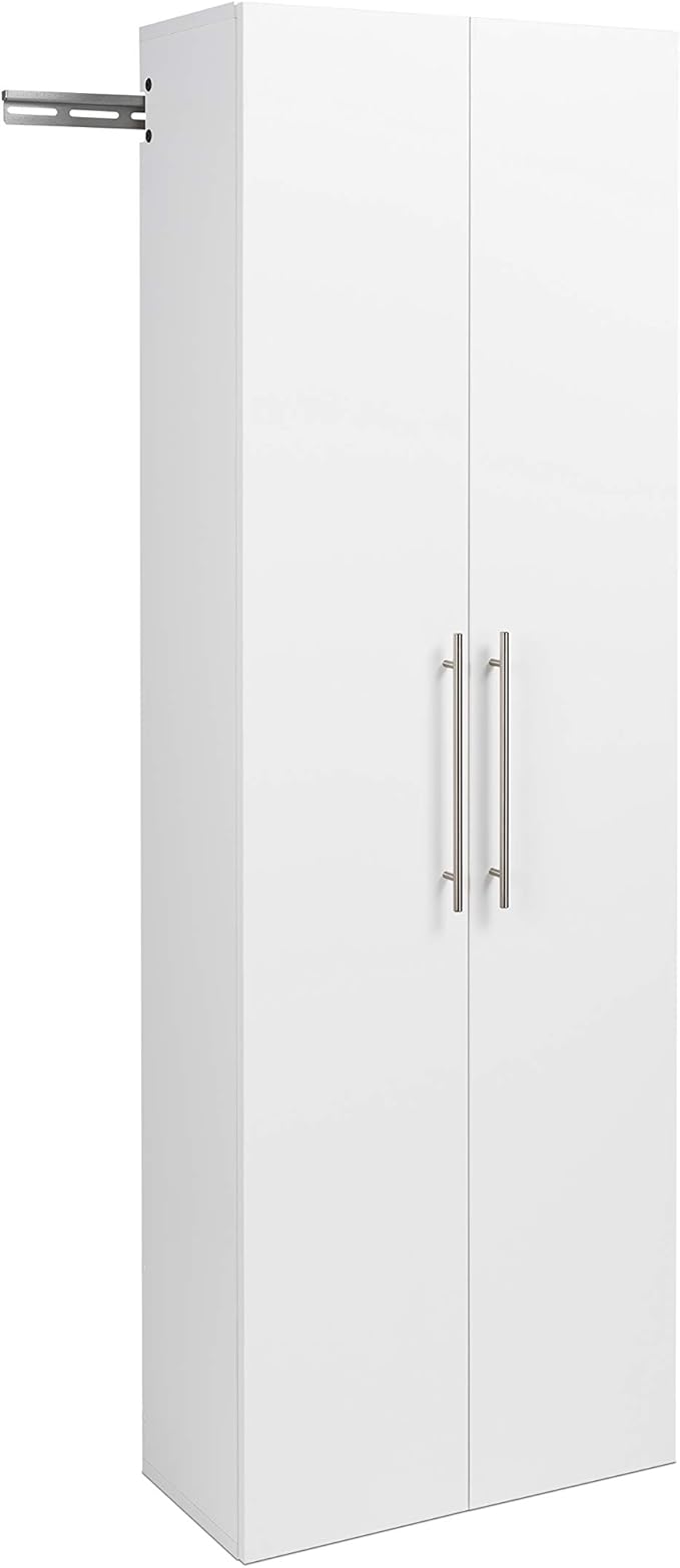 Prepac HangUps 24" Large Garage Cabinet, Bathroom Cabinet Wall Mount, Ideal for Garage, Kitchen and Laundry Organization 24" W x 72" H x 12" D, White