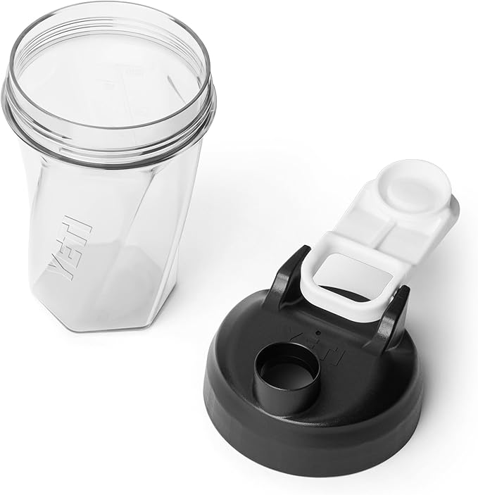 YETI Yonder Helimix Vortex Blender Shaker Bottle Holds up to 20oz | No Blending Ball or Whisk | USA Made | Portable Pre Workout Whey Protein Drink Shaker Cup | Dishwasher Safe, Clear