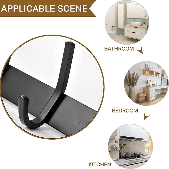 FANYITY 2 Pack Coat Rack Wall Mount, Coat Hooks for Wall, Entryway Coat Hanger Wall Mounted with 4 Double Dual Hooks for Purse Jacket Hat