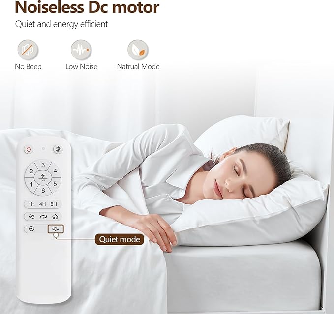 72 inch Ceiling Fan no Light, Quiet Reversible DC Motor Wood Ceiling Fan Without Light, White Modern Ceiling Fan with Remote Control for Outdoor Indoor Farmhouse Patios