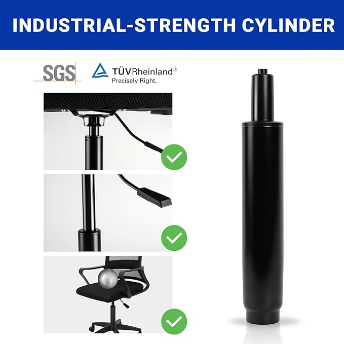 5.5" Office Chair Cylinder Replacement - Heavy Duty 1000lbs Class 4 Hydraulic Lift with Silent 360° Rotation, Universal Pneumatic Piston Fit for Sinking Desk/Gaming Chairs