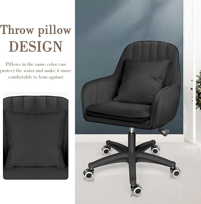 Cute Office Chair - Adjustable Task Chair, Modern & Comfortable, 360 Swivel, Mid Back, Suitable for Home Office & Living Room